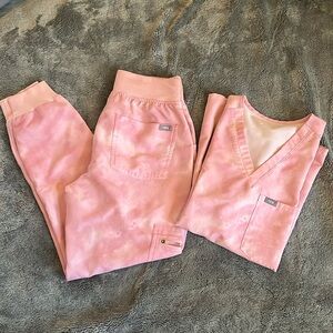 FIGS marbled rose scrubs